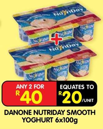 DANONE NUTRIDAY SMOOTH YOGHURT 6x100g