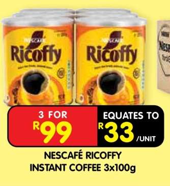 NESCAFÉ RICOFFY INSTANT COFFEE 3x100g