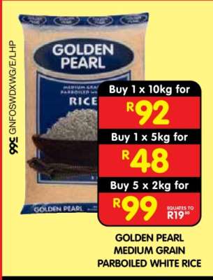 GOLDEN PEARL MEDIUM GRAIN PARBOILED WHITE RICE
