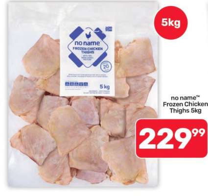 no name™ Frozen Chicken Thighs 5kg