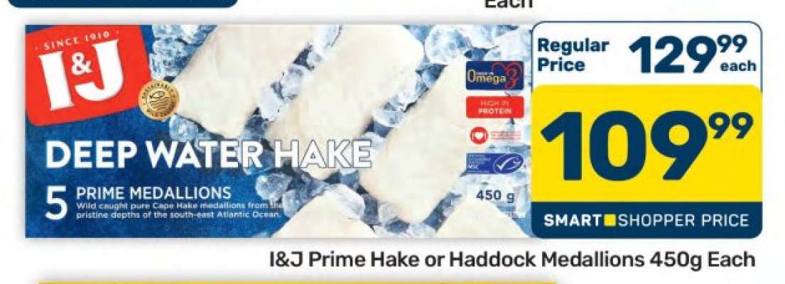 I&J Prime Hake or Haddock Medallions 450g