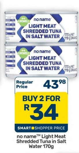 no name Light Meat Shredded Tuna in Salt Water 170g