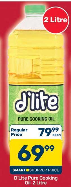 D'Lite Pure Cooking Oil 2 Litre