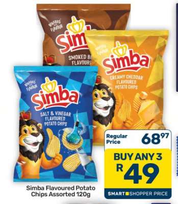 Simba Flavoured Potato Chips Assorted 120g