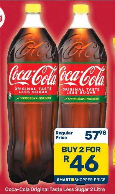 Coca-Cola Original Taste Less Sugar 2 Litre
