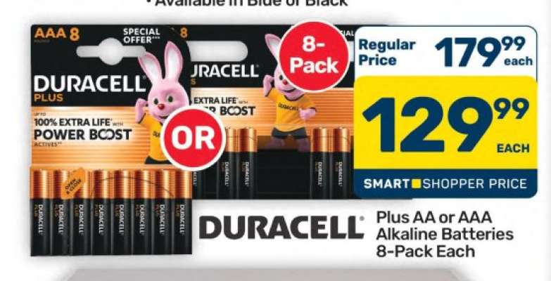 Duracell Plus AA or AAA Alkaline Batteries