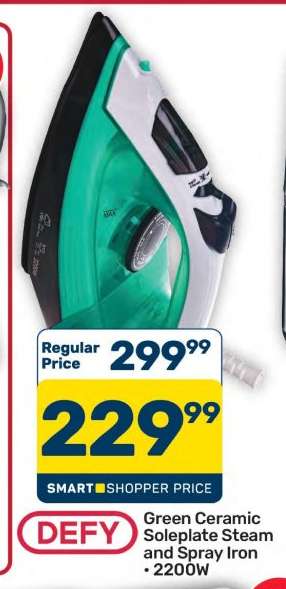 Green Ceramic Soleplate Steam and Spray Iron