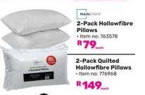 2-Pack Hollowfibre Pillows