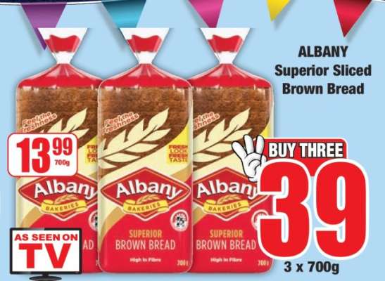 Albany Superior Sliced Brown Bread