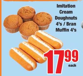 Imitation Cream Doughnuts 4's / Bran Muffin 4's