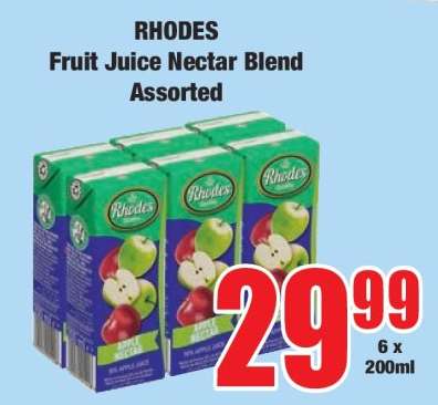 RHODES Fruit Juice Nectar Blend Assorted