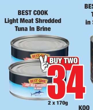 BEST COOK Light Meat Shredded Tuna In Brine