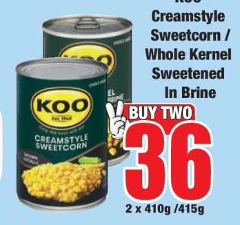 KOO Creamstyle Sweetcorn / Whole Kernel Sweetened In Brine