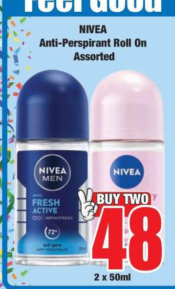NIVEA Anti-Perspirant Roll On Assorted