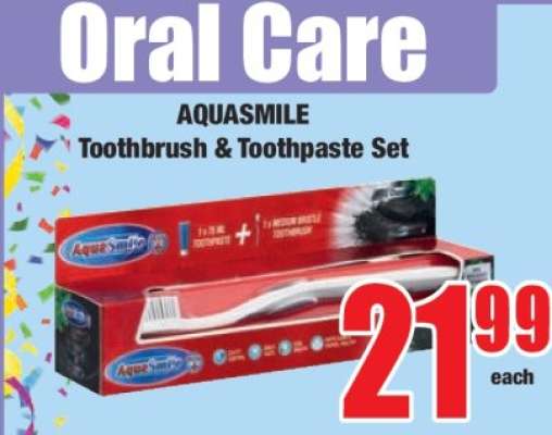 AQUASMILE Toothbrush & Toothpaste Set