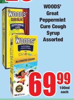 WOODS’ Great Peppermint Cure Cough Syrup Assorted