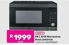 DEFY 34 L Grill Microwave Oven (DMO134)