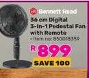 Bennett Read 36 cm Digital 3-in-1 Pedestal Fan with Remote