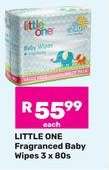 Little One Fragranced Baby Wipes 3 x 80s