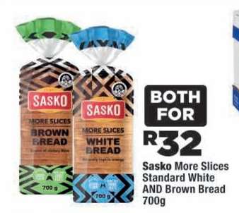 Sasko More Slices Standard White AND Brown Bread