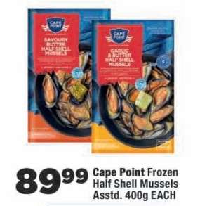 Cape Point Frozen Half Shell Mussels