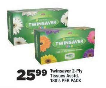 Twinsaver 2-Ply Tissues Assorted