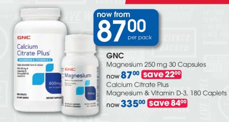 GNC Magnesium 250 mg 30 Capsules