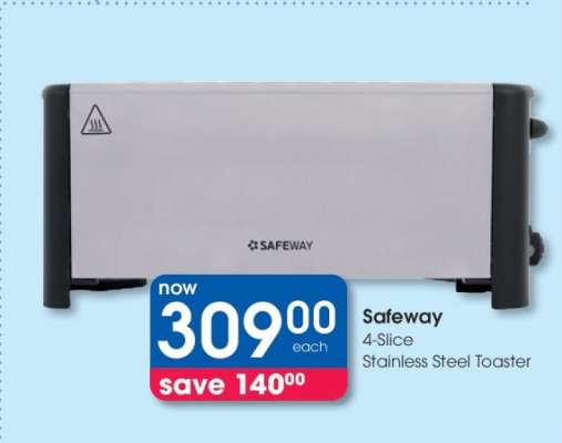 Safeway 4-Slice Stainless Steel Toaster