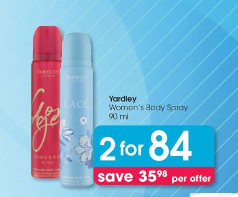 Yardley Women's Body Spray 90 ml