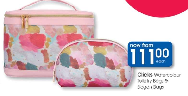 Clicks Watercolour Toiletry Bags & Slogan Bags