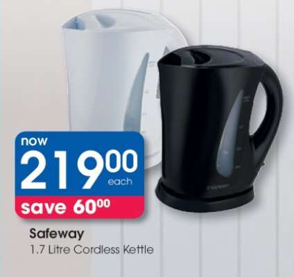 Safeway 1.7 Litre Cordless Kettle