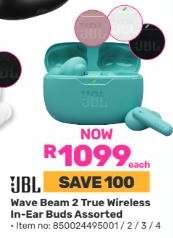 JBL Wave Beam 2 True Wireless In-Ear Buds Assorted