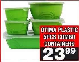 OTIMA PLASTIC 5PCS COMBO CONTAINERS