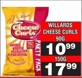 WILLARDS CHEESE CURLS 90G