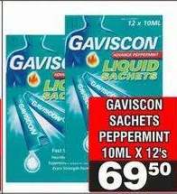 GAVISCON SACHETS PEPPERMINT 10ML X 12's