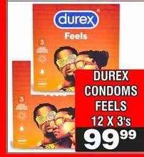 DUREX CONDOMS FEELS 12 X 3's