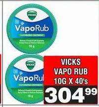 VICKS VAPO RUB 10G X 40's