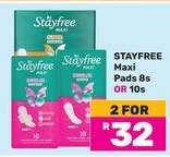 Stayfree Maxi Pads 8s or 10s