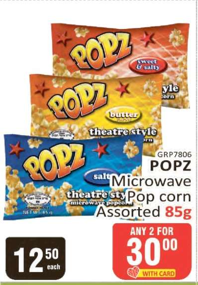 POPZ Microwave Popcorn Assorted 85g