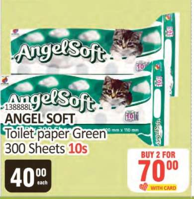 ANGEL SOFT Toilet paper Green 300 Sheets 10s