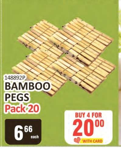BAMBOO Pegs Pack 20