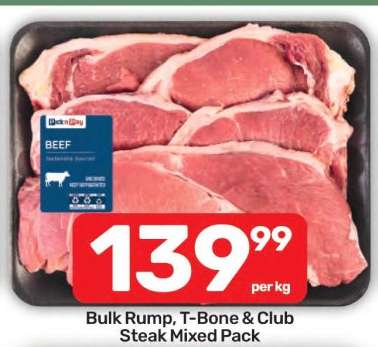 Bulk Rump, T-Bone & Club Steak Mixed Pack