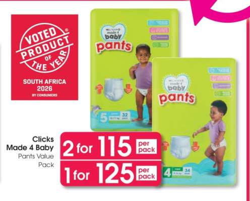 Clicks Made 4 Baby Pants Value Pack