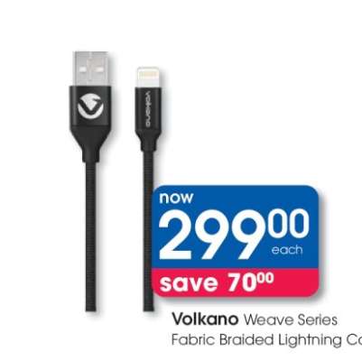 Volkano Weave Series Fabric Braided Lightning Cable