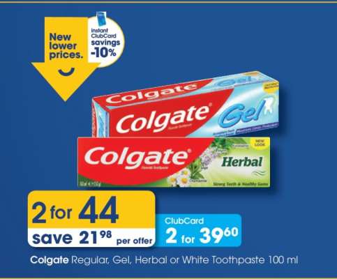 Colgate Regular, Gel, Herbal or White Toothpaste 100 ml