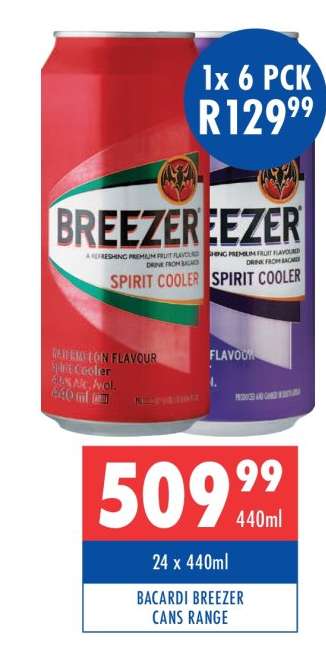 BACARDI BREEZER CANS RANGE