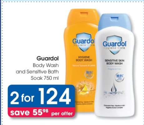 Guardol Body Wash and Sensitive Bath Soak 750 ml