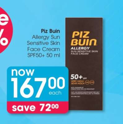 Piz Buin Allergy Sun Sensitive Skin Face Cream SPF50+ 50 ml