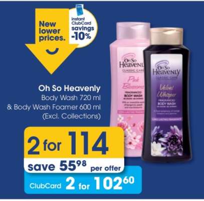 Oh So Heavenly Body Wash 720 ml & Body Wash Foamer 600 ml