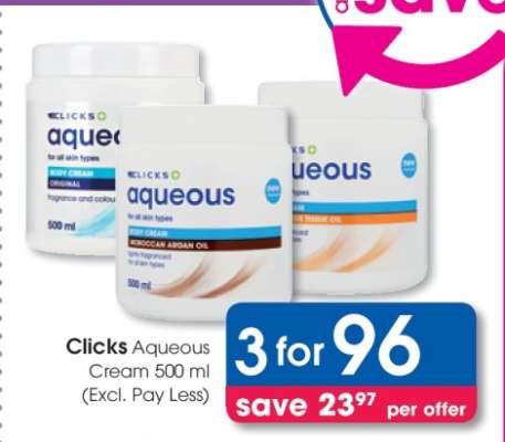 Clicks Aqueous Cream 500 ml
